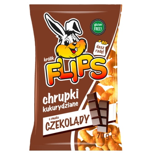 Flips Kukuričné lupienky s príchuťou čokolády 70g