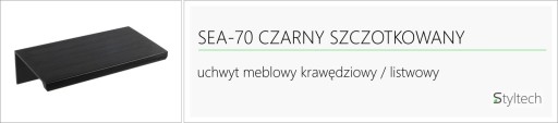 Okrajová nábytková rukoväť SEA-70 BLACK BRUSH.
