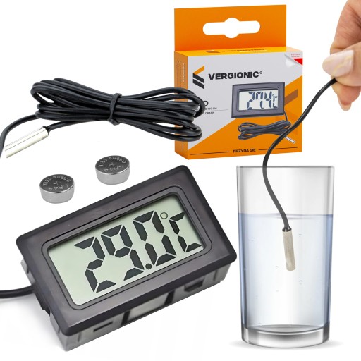 Presný digitálny LCD panelový teplomer so sondou -50°C +110°C