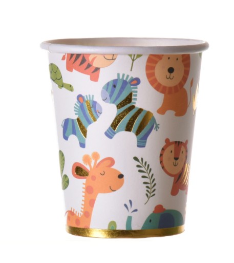 Narodeninové papierové hrnčeky ZOO ANIMALS, 6 ekologických
