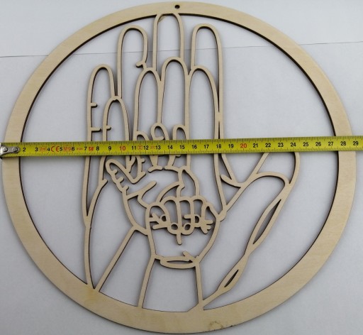 Kruhová obruč macrame základňa Dream Catcher HAND nástenná dekorácia z preglejky