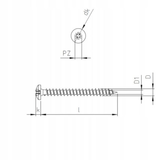 LENENTIAL SKRUTKY DO DREVA 6X30, NEREZ, 3KS