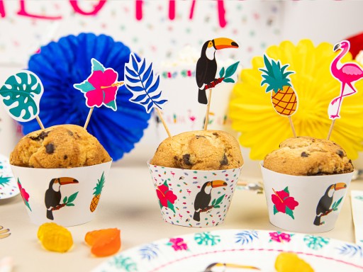 Havajské návliečky na cupcake, 6 ks