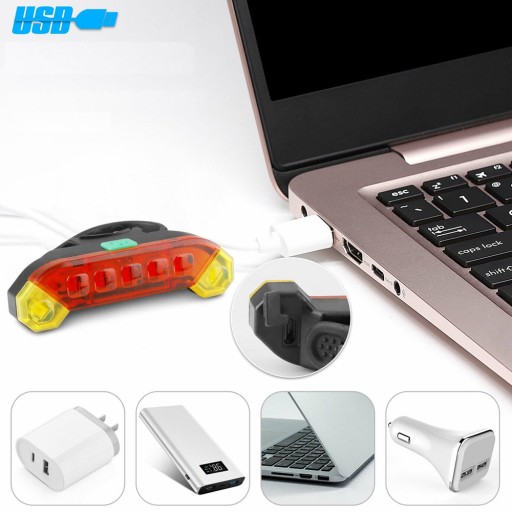 Zadné svetlo na bicykel USB nabíjateľná baterka