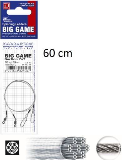 DRAK 7x7 Vodca Surflon 30kg BIG GAME 60cm
