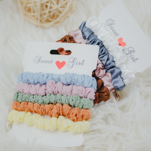 SCRUNCHIES SET gumičiek do vlasov, 6 ks