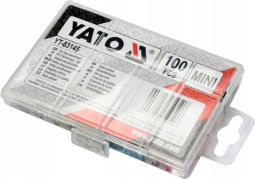 YATO FUSES MINI POISTKA SET 100 ks