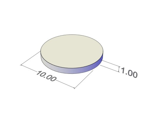 Neodymový magnet MW 10x1 N38 s lepidlom 3M 1 ks
