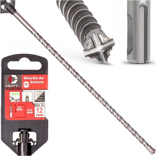 NÁSTENNÁ VŔTAČKA 12 x 410 mm SDS-PLUS KRÍŽOVÝ BETÓN PRE SDS VŔTAČKU