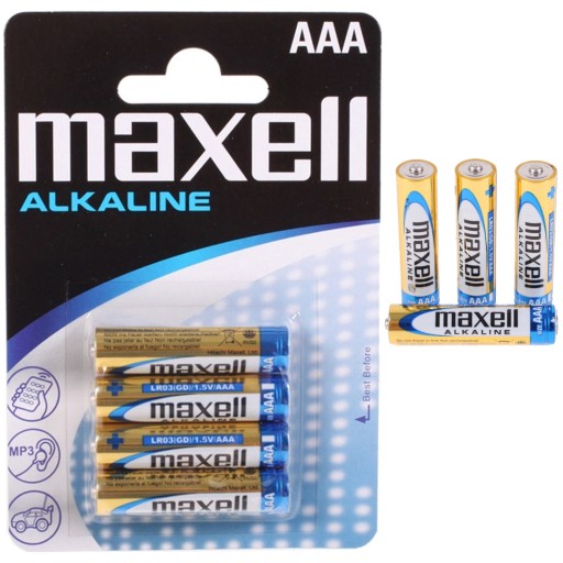 Alkalické batérie LR03 AAA 1,5V MAXELL 4ks x2