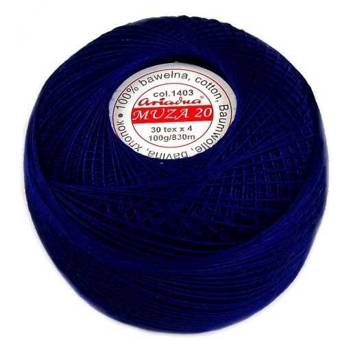 Cordonka MUZA 20 Ariadna 1403 chrpa modrá 100g/820m