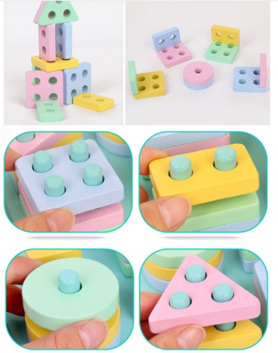 Puzzle na triedenie tvarov a farieb MONTESSORI