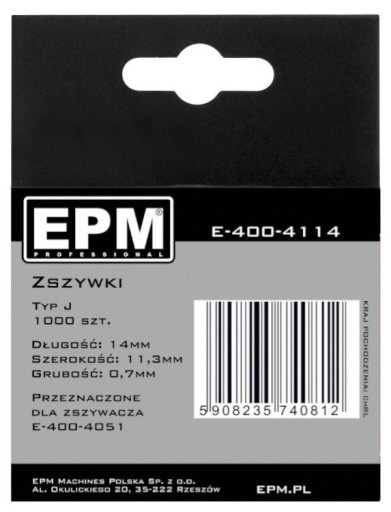 ZOŠÍVAČKY 1000KS 14MM J-014