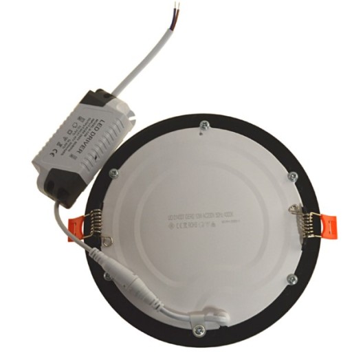 LED panelové svietidlo 12W 230V zápustné stropné svietidlo Čierne