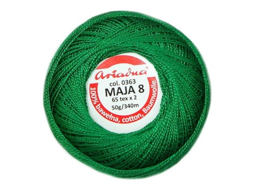 Cordonek MAJA 8 Ariadna 0363 zelená 50g 340m