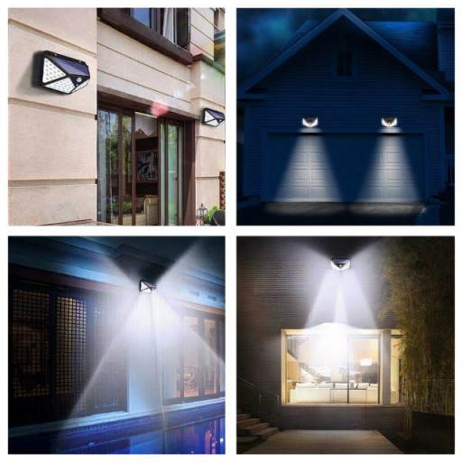 SOLAR LAMPA 100 LED SO SNÍMAČOM POHYBU SÚMRAK, NÁSTENNÁ FASÁDA