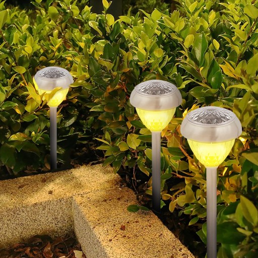 LED solárne záhradné svietidlo zapustené vonkajšie strieborný senzor 38 cm IP44