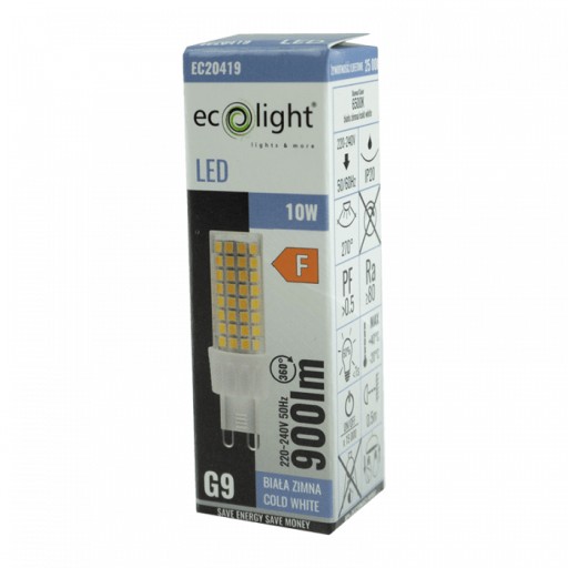 G9 LED žiarovka 10W 900lm studená farba svetla