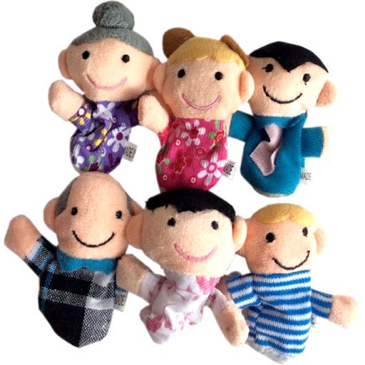 Plyšové bábky Mascot fingerlings family 6 ks