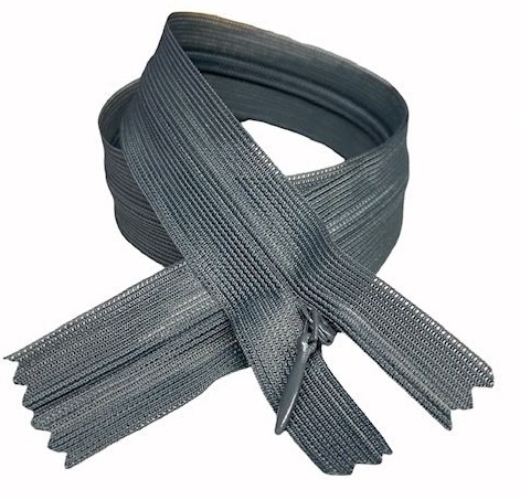 Skrytý zips, pevný grafit, 50 cm