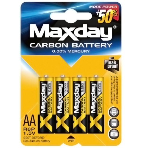 4x VEĽKÉ BATÉRIE AAA R3 ALKALICKÉ MAXDAY SADA 4ks