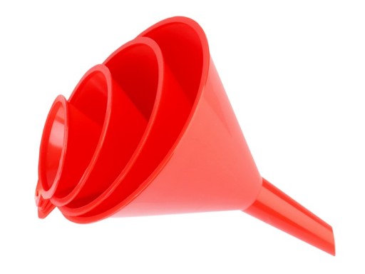 Sada plastových lievikov, 4 ks.
