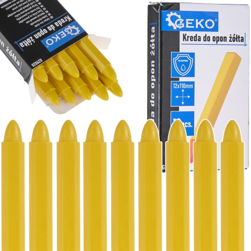 ZNAČOVAČ VODEODOLNÁ VULKANIZAČNÁ KRIEDA NA PNEUMATIKY ŽLTÁ 12x110mm 10 kusov