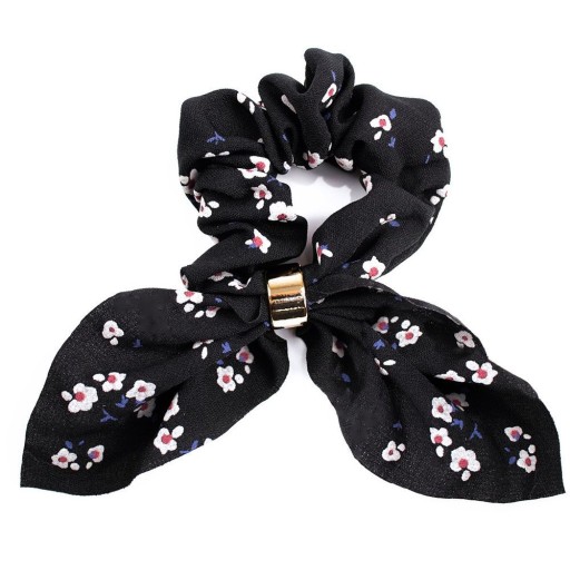 SCRUNCHIES gumička do vlasov, šatka, čierna