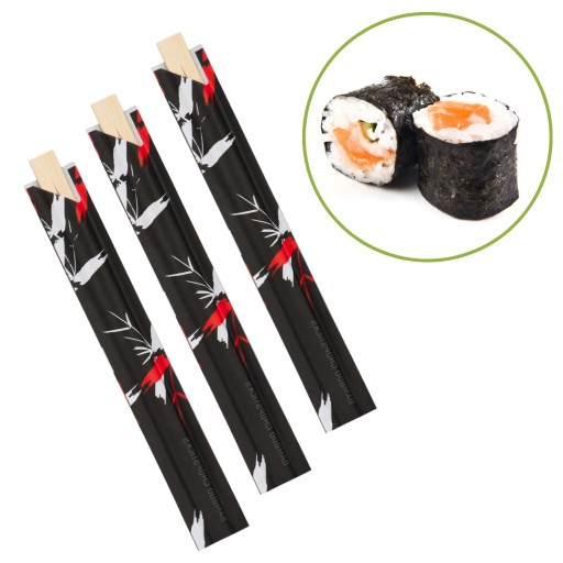 Sushi paličky - bambusové - v obálkach - 21cm - 100 kusov