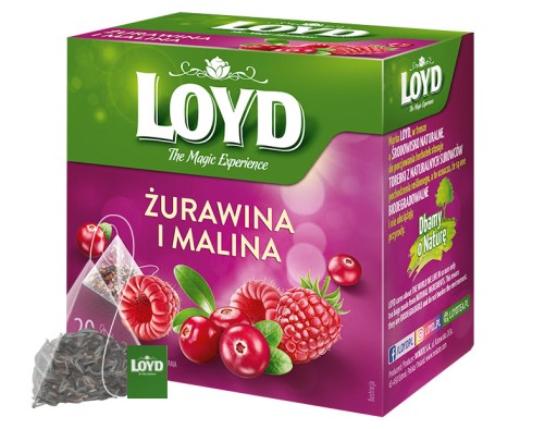 Bylinkový ovocný čaj Brusnica Malina Arónia Koreň sladkého drievka 20 T. LOYD