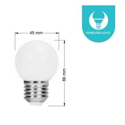 5x E27 G45 LED žiarovka 2W 230V Teplá biela girlanda