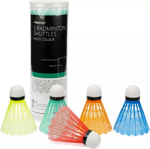 Farebné bedmintonové raketoplány AVENTO x5