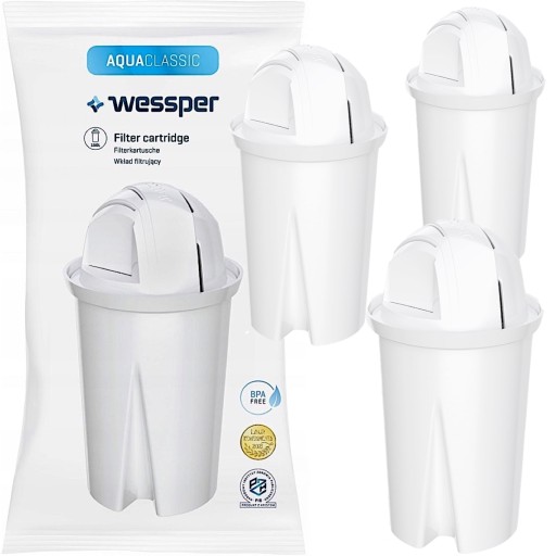 3x WESSPER AQUACLASSIC FILTER pre AQUA CLASSIC WATER pre BRITA DAFI CARAFE