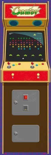 Veľký nástenný plagát Arcade Gamer 158x53 cm
