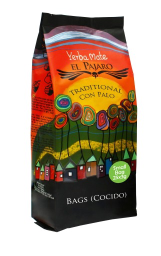 Yerba Mate El Pajaro Tradičné vrecúška 25x3 Cocido POWER