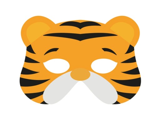 TIGROVA MASKA KOSTÝM TIGR PLSTENÝ ORANŽOVÝ