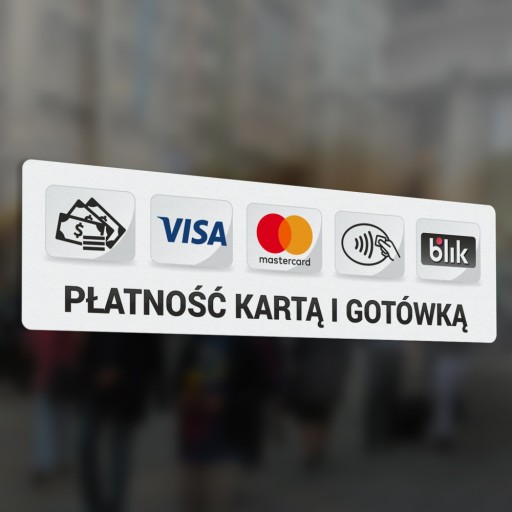 Platba kartou a hotovosťou - nálepka 8,5x30