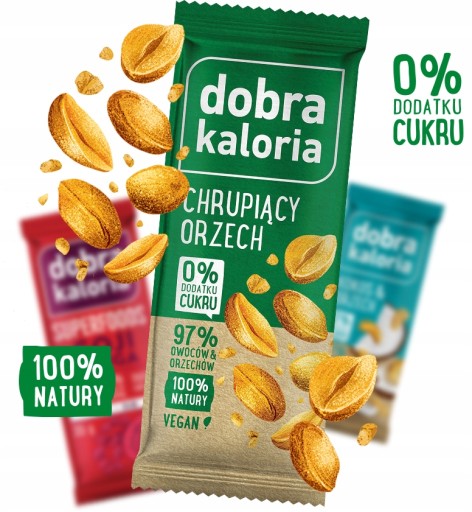 Fit zdravá tyčinka Chrumkavé orechy Datle Bez cukru VEGE Dobrá kalória