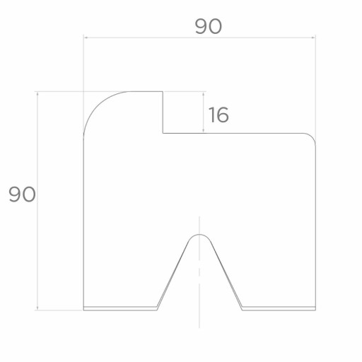 ZARÁŽKA ODPORU STOPKY pre BRÁNU 90 x 90 mm