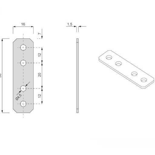 PLOCHÝ KONEKTOR 60x16MM NÁBYTOK 10 ks.