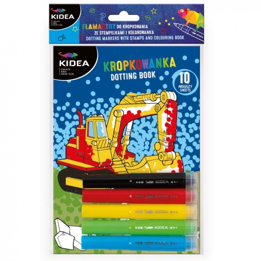 Fixky na maľovanie bodkami a pečiatkami a omaľovánka VOZIDLÁ od Kidea