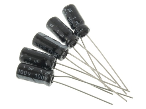 Elektrolytický kondenzátor 1uF 100V 5x11mm 10ks.