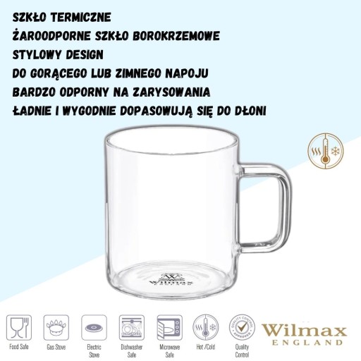 Žiaruvzdorný sklenený hrnček 320 ml Wilmax England