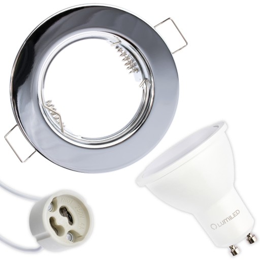 Set svietidla HALOGEN Chrome + LED GU10 10W