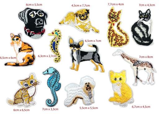 TERMO náplasti ANIMALS, nažehľovačky, SET 12 ks