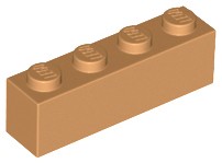 LEGO 3010 BRICK 1x4 nugát pr. (20 g) 12 ks.
