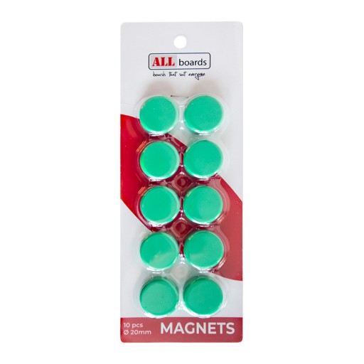 Magnety na dosky 20 mm - 10 ks ZELENÉ