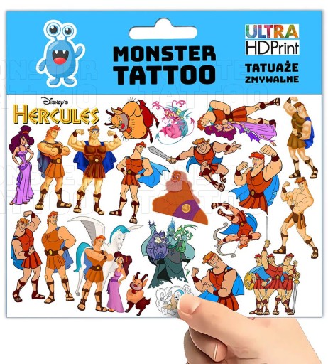 UMÝVAJÚCE DOČASNÉ TETOVANIE PRE DETI HERCULES HERCULES ORIGINÁLNE DIZAJNY
