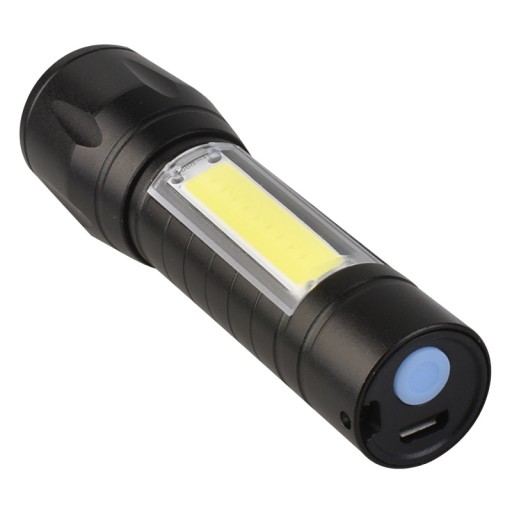 TAKTICKÉ LED SVETLO ZOOM BOČNÝ CLIP COB REFLEKTOR NABÍJACÍ USB