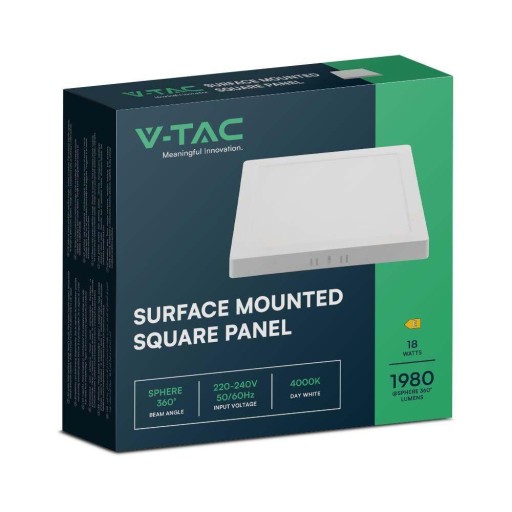 V-TAC LED panel Prisadené prémiové stropné svietidlo 18W štvorcové 220x220 VT-61018 40